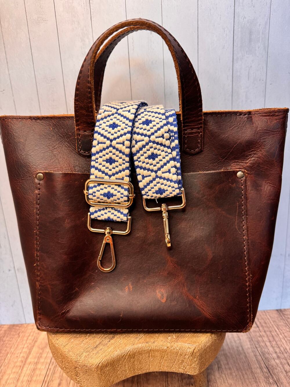 Woven Blue White Purse Strap Crossbody Bag Strap NEW! Boho Bag Strap